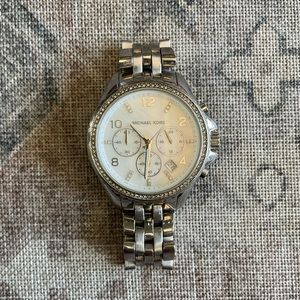 Michael Kors Stainless Steel Watch With Diamonds